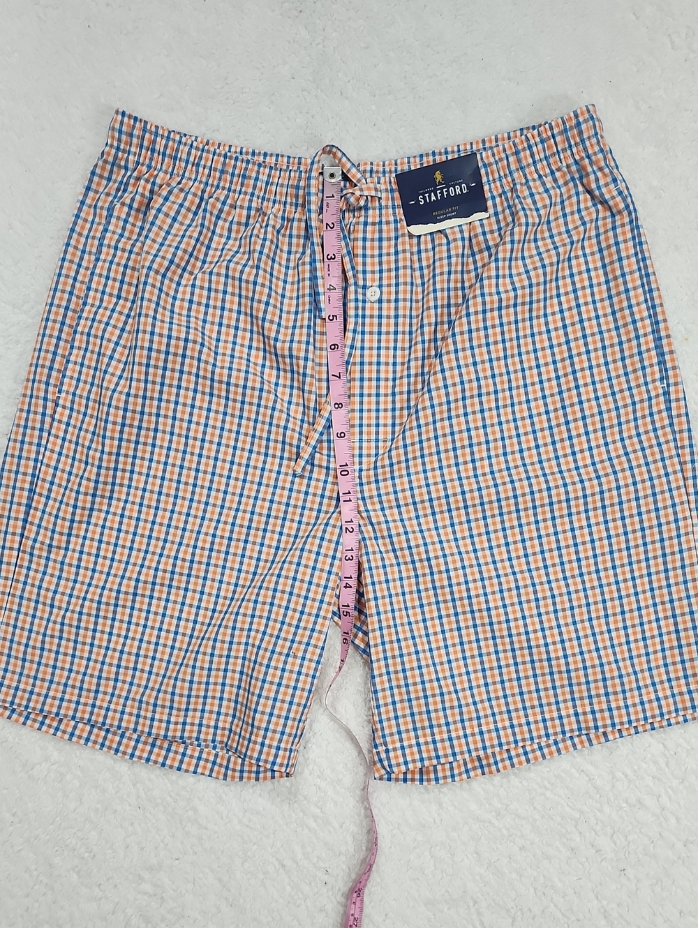 Stafford Plaid Regular Fit Sleep Short New With Tags - Picture 3 of 9